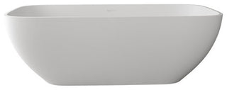 67in White Solid Surface Freestanding Soaking Bathtub with Drain
