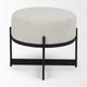 Amelia Cream Boucle With Black Metal Upholstered Pouf