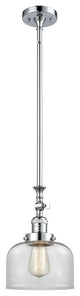 1-Light Large Bell 8" Pendant, Polished Chrome, Glass: Clear
