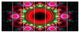 Pink Wavy Curves and Circles, Abstract Canvas Art Print, 83"x32", 7 Panels
