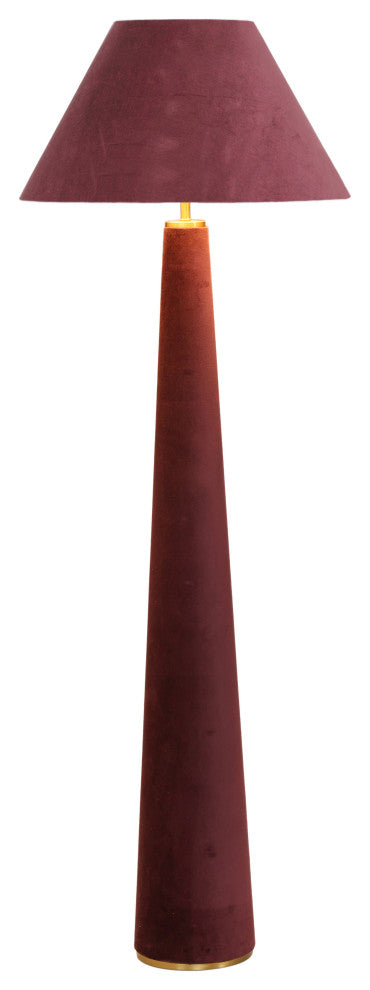 Graham Velvet Floor Lamp, Burgundy