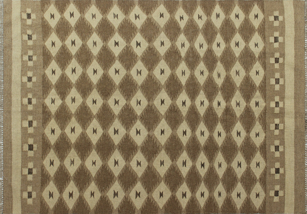 Winchester Kilim Ohrmazd Brown Rug, 4'9x6'7