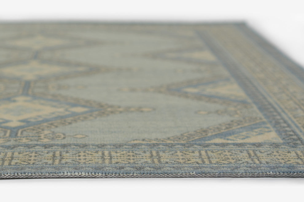 Momeni Anatolia Wool and Nylon Blue Area Rug 2'3" X 7'6" Runner