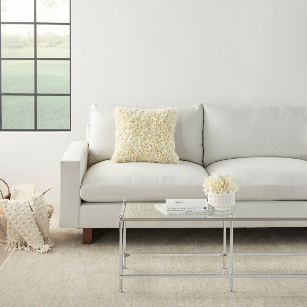 Mina Victory DL660 Throw Pillow, Ivory, 17"x17"