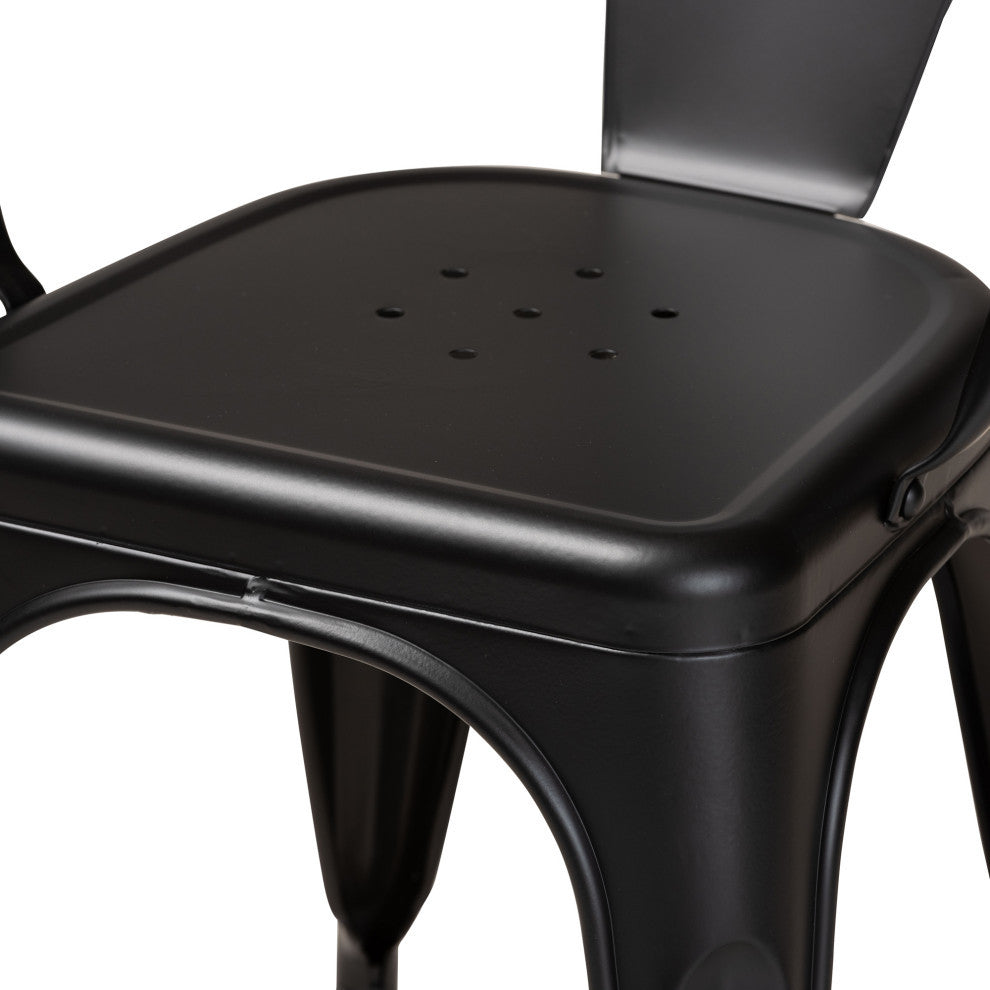 Lianne Industrial 4-Piece Dining Chairs, Black