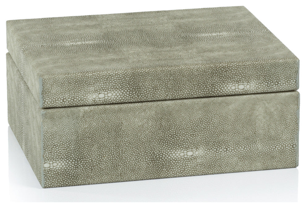 Molfeta Shagreen Leather Decorative Box, Small-9" X 7" X 4"