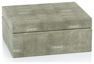 Molfeta Shagreen Leather Decorative Box, Small-9" X 7" X 4"