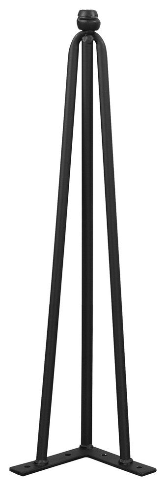 Serenta Hairpin Metal Table Legs, 4-Piece Set, Black, 20"