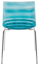 Leisuremod Astor Plastic Dining Chair with Chrome Base, Set of 4, Blue