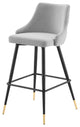 Bar Stool Chair Barstool, Velvet, Gray, Modern, Bar Cafe Bistro Restaurant