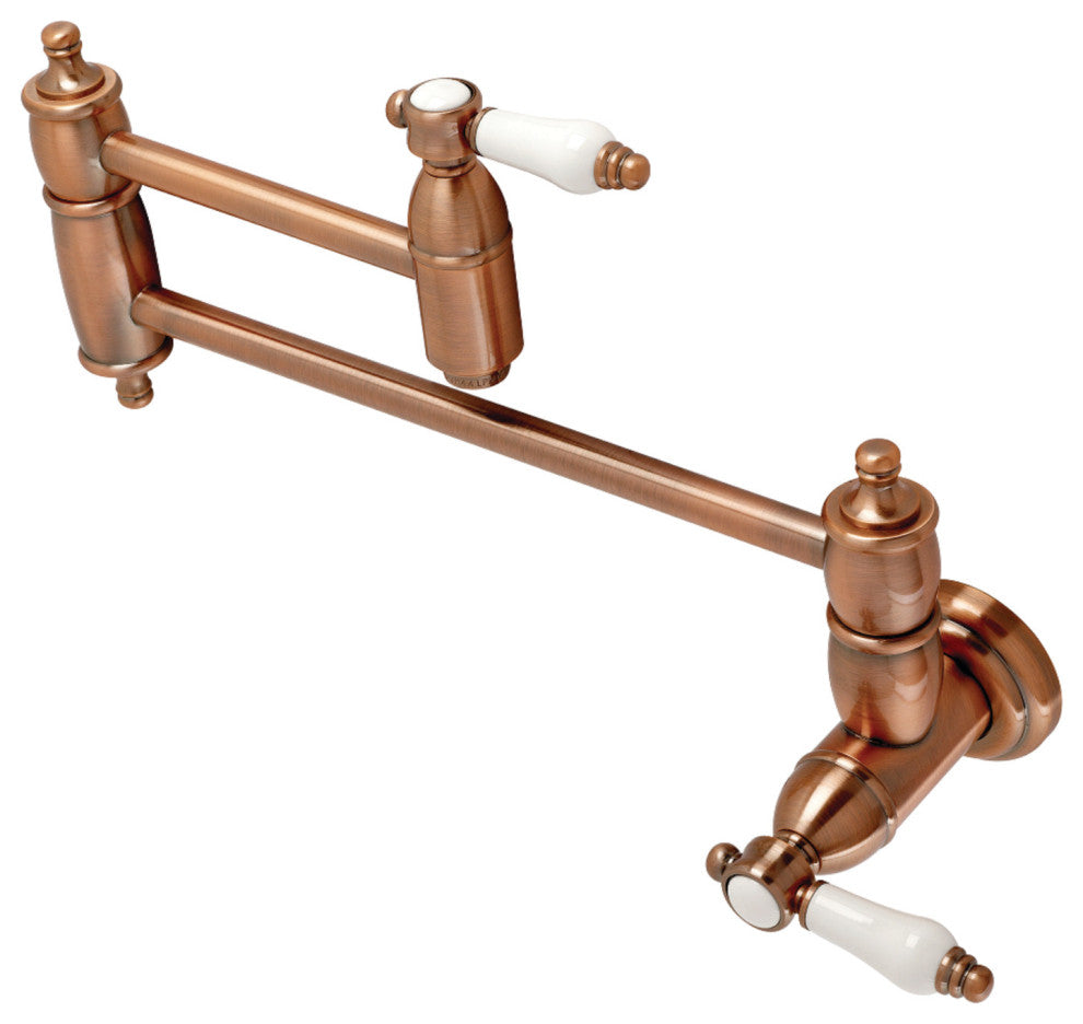 KS310BPLAC Bel Air Wall Mount Pot Filler Kitchen Faucet, Antique Copper