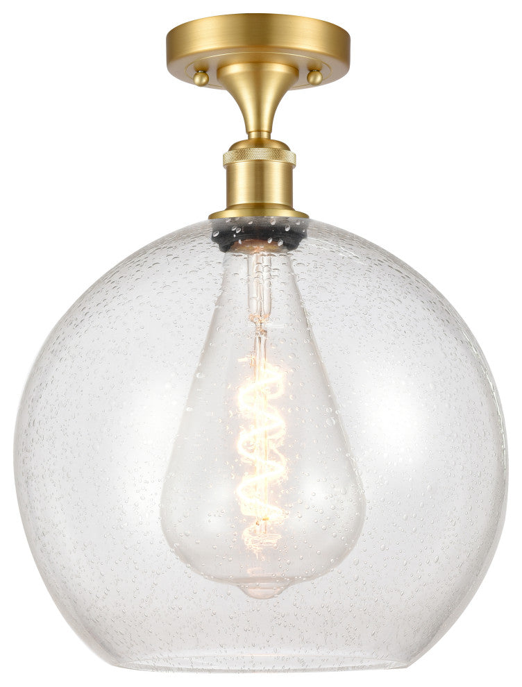 Innovations 516-1C-SG-G124-12-LED 1-Light Semi-Flush Mount, Satin Gold