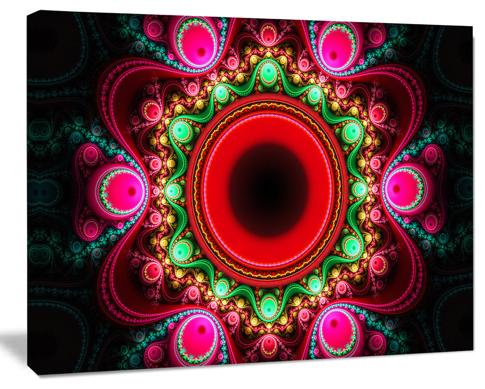 Pink Wavy Curves and Circles, Oversized Abstract Canvas Art Print, 60x40
