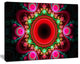 Pink Wavy Curves and Circles, Oversized Abstract Canvas Art Print, 60x40