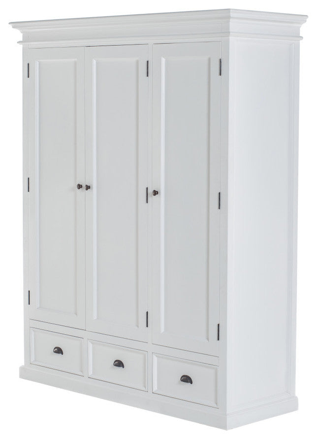 62" Off White Solid Wood Frame Standard Curio Cabinet With Six Shelves