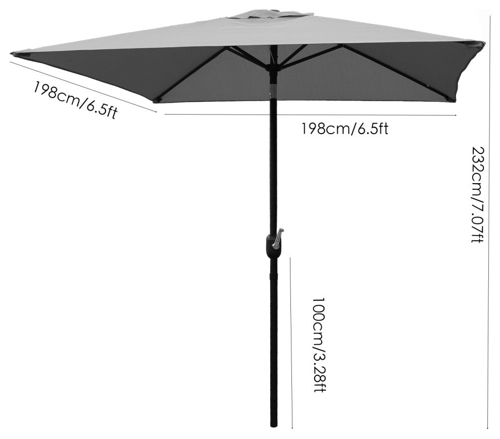 Davee Furniture 6.5 Ft Orange Market/Patio Umbrella with Tilt and Crank, Tan