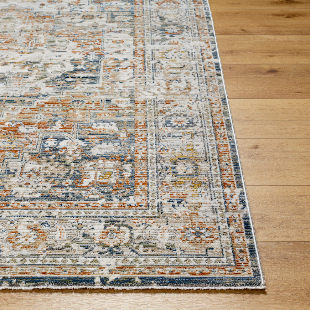 Surya Edmonton EDO-2301 Machine Woven Area Rug, Cream, 5'3" x 7'