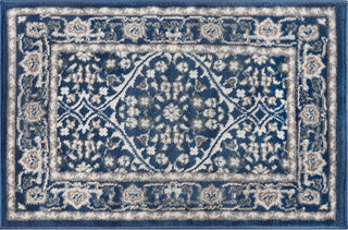 Beauregard Traditional Oriental Navy Scatter Mat Rug, 2'x3'