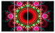 Pink Wavy Curves and Circles, Abstract Canvas Art Print, 48"x28", 4 Panels