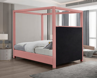 Emerson Upholstered Bed, Pink, King, Linen Textured Fabric