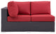 Convene Outdoor Patio Left Arm Loveseat, Espresso Red