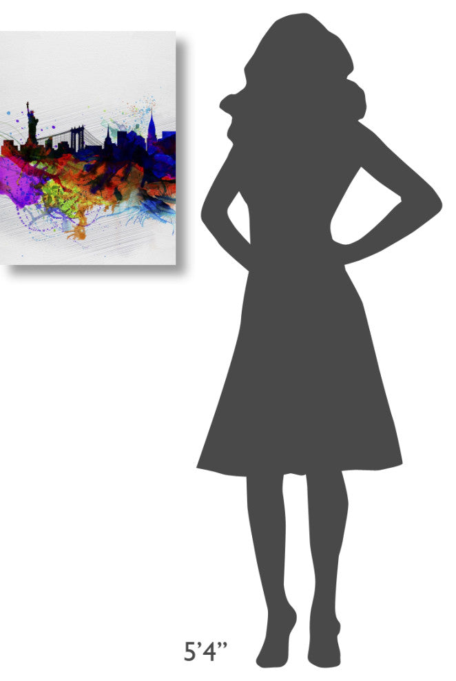 "New York  Watercolor Skyline 1" Fine Art Print