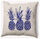 20" x 20" Pineapples Indoor/Outdoor Polyester Throw Pillow, Indigo Blue