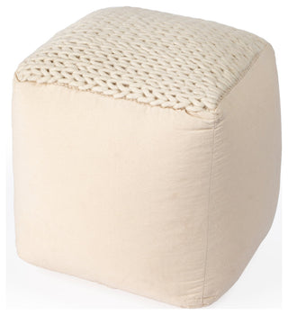 Fernandos Woven Cream Pouffe