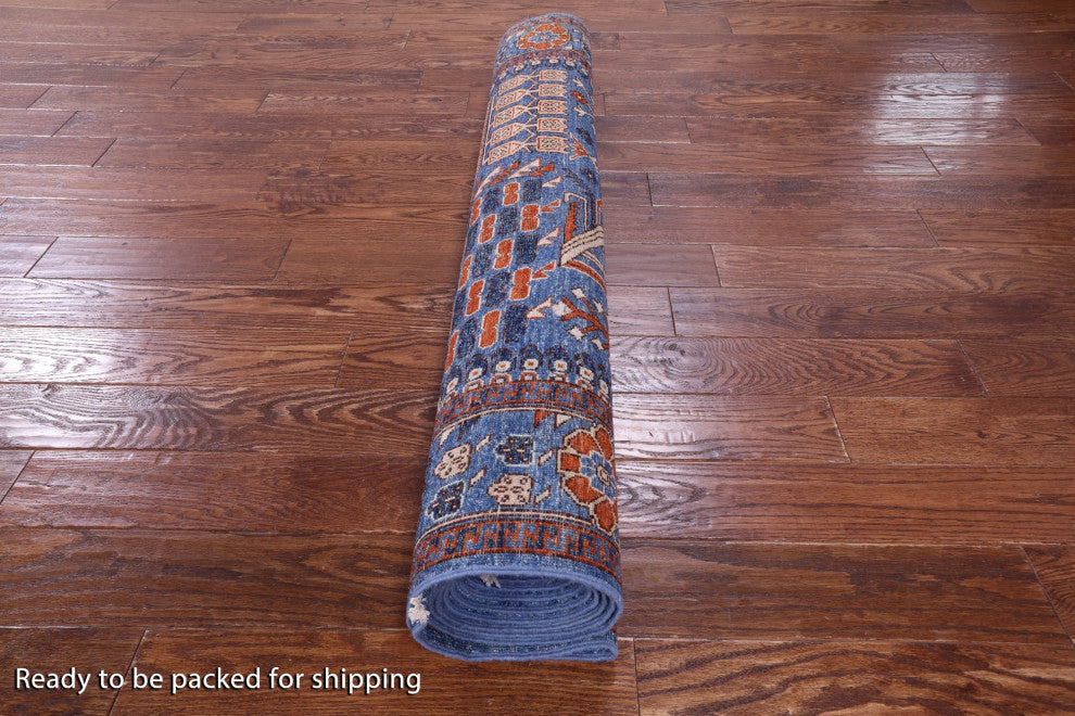 4' 10" X 13' 10" Persian Fine Serapi Hand-Knotted Wool Rug - Q12901