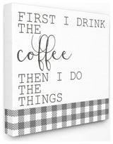 Coffee Funny Word Kitchen Dining Room Neutral, 24"x24"