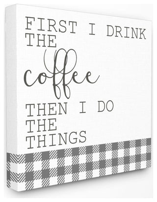 Coffee Funny Word Kitchen Dining Room Neutral, 24"x24"