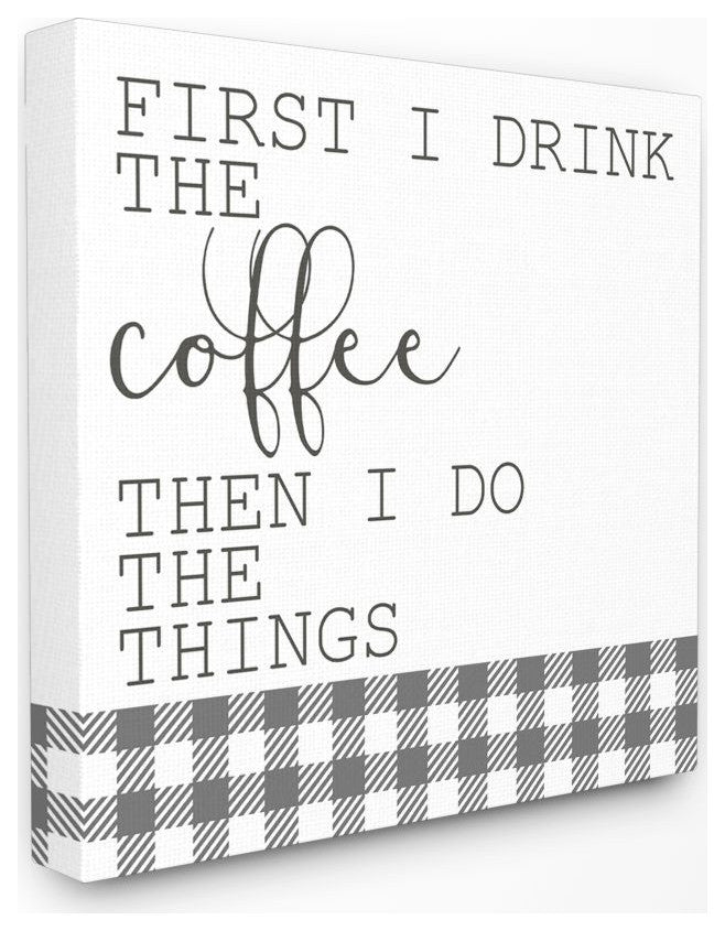 Coffee Funny Word Kitchen Dining Room Neutral, 24"x24"