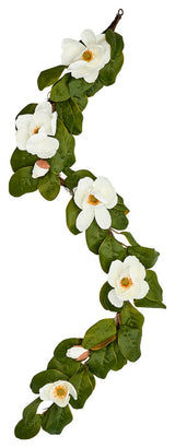 76" Magnolia Garland With 7 Flowers
