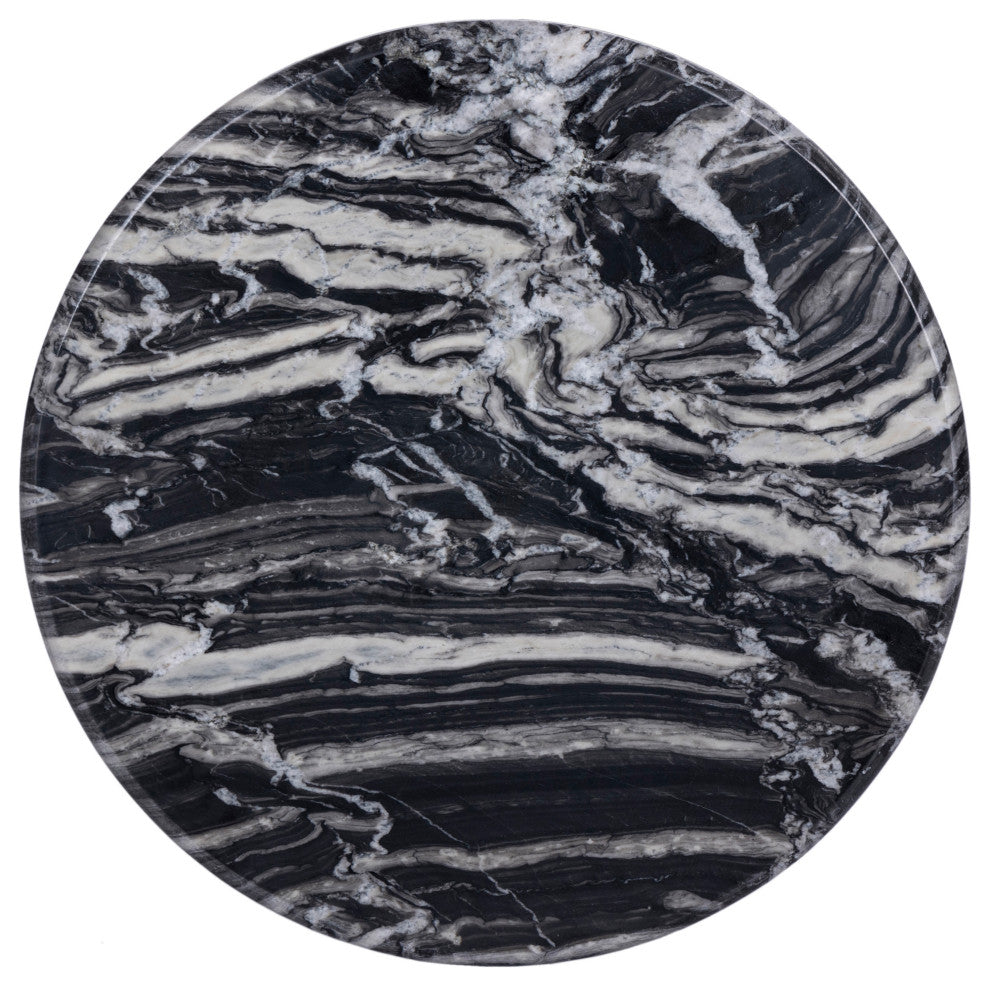 Formentera Marble Coffee Table, Black, End Table