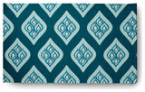 Ogee Bold Pattern Soft Chenille Area Rug, Teal, 3'x5'
