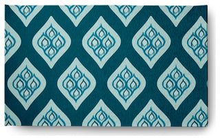 Ogee Bold Pattern Soft Chenille Area Rug, Teal, 3'x5'