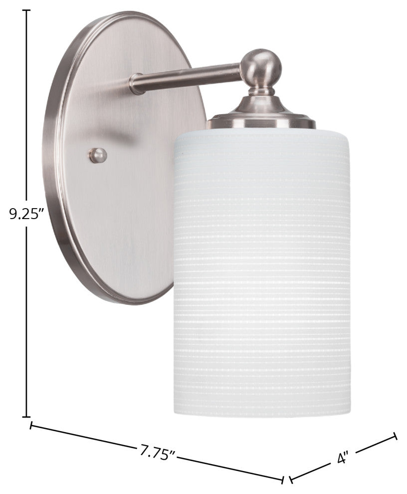 Capri 1-Light Wall Sconce, Brushed Nickel/White Matrix