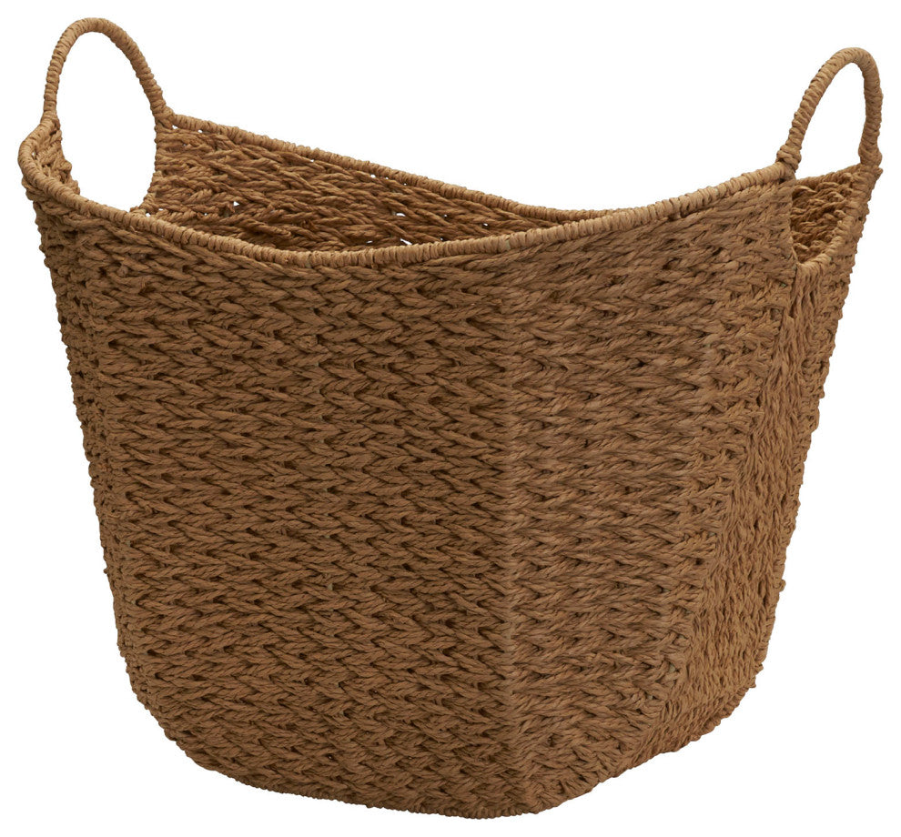 Natural Paper Rope Basket With Handles