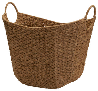 Natural Paper Rope Basket With Handles