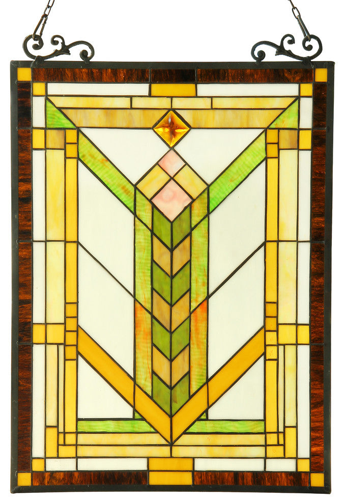 Barley, Tiffany-Glass Mission Window Panel 18"x24"