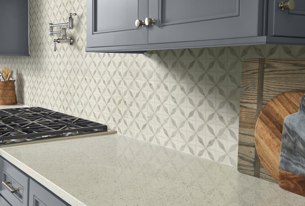 Bianco Starlite Polished Marble Mosaic, 10 Sheets
