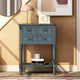 Narrow Console Table with Three Storage Drawers, Navy