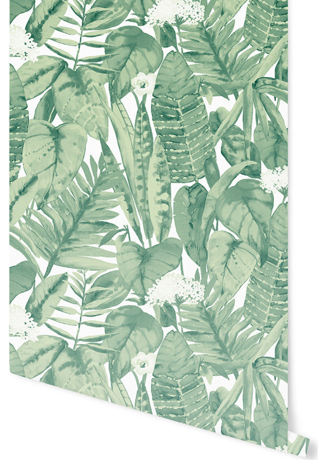 Tropical Jungle Green Peel and Stick Wallpaper