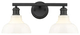 Golden Lighting 0305-BA2 Carver 2 Light 8"W Vanity Light - Matte Black /
