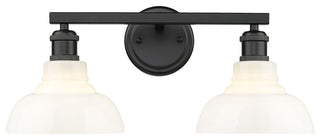 Golden Lighting 0305-BA2 Carver 2 Light 8"W Vanity Light - Matte Black /