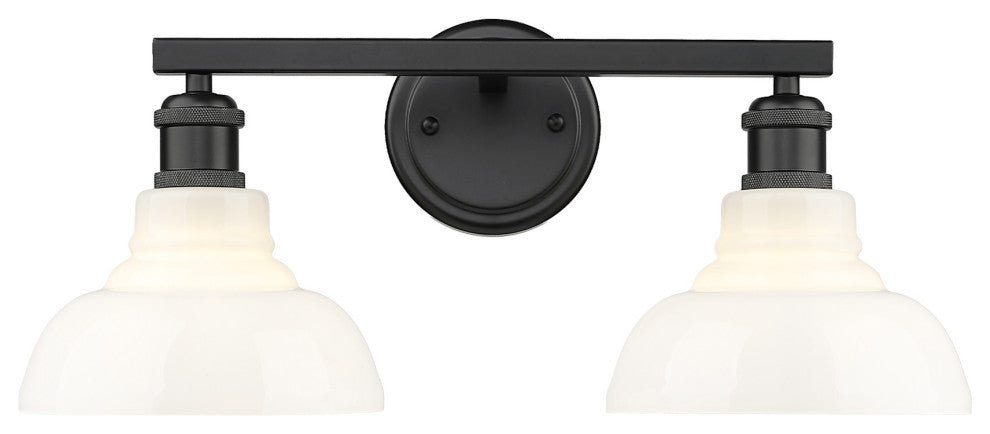 Golden Lighting 0305-BA2 Carver 2 Light 8"W Vanity Light - Matte Black /