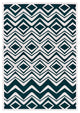 Weave & Wander Qazi Textured Lustrous Geometric Area Rug, Teal/White, 7'6"x10'6"