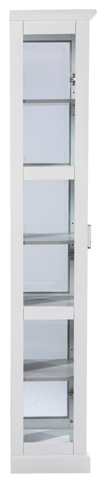 Palmer Tall Curio w/ Glass Door - White