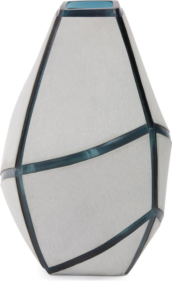 Deep Aqua Modern Glass Vase, Bain Collection