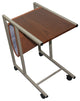 Modern Brown Faux Woodgrain Metal Laptop Cart Desk